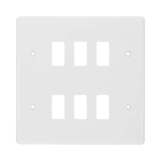 BG White Moulded PVC 6G Grid Plate R86 Available from RS Electrical Supplies