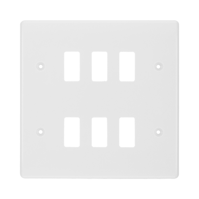 BG White Moulded PVC 6G Grid Plate R86 Available from RS Electrical Supplies