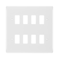 BG White Moulded PVC 8G Grid Plate R88 Available from RS Electrical Supplies
