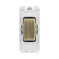 BG Antique Brass 20A 2 Way Single Pole Centre Off Grid Switch RAB12C – product view 1