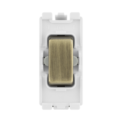 BG Antique Brass 20A 2 Way Single Pole Centre Off Grid Switch RAB12C – product view 1