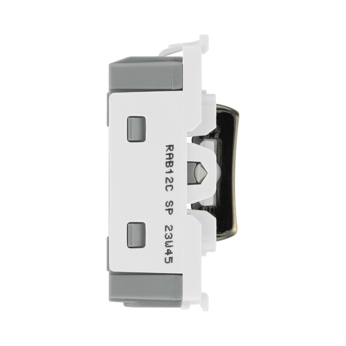 BG Antique Brass 20A 2 Way Single Pole Centre Off Grid Switch RAB12C – product view 3