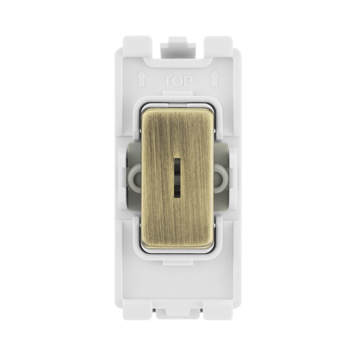 BG Antique Brass 20A 2 Way Key Grid Switch RAB12KY – product view 1