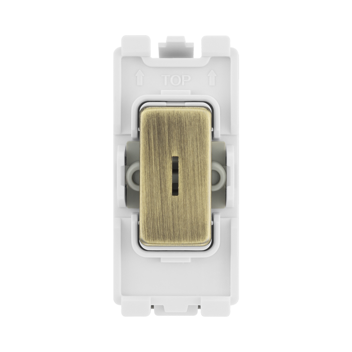BG Antique Brass 20A 2 Way Key Grid Switch RAB12KY – product view 1
