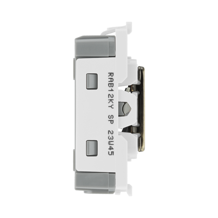 BG Antique Brass 20A 2 Way Key Grid Switch RAB12KY – product view 3