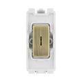 BG Antique Brass 20A Double Pole Grid Key Switch RAB30KY – product view 1
