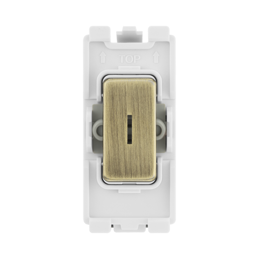 BG Antique Brass 20A Double Pole Grid Key Switch RAB30KY – product view 1