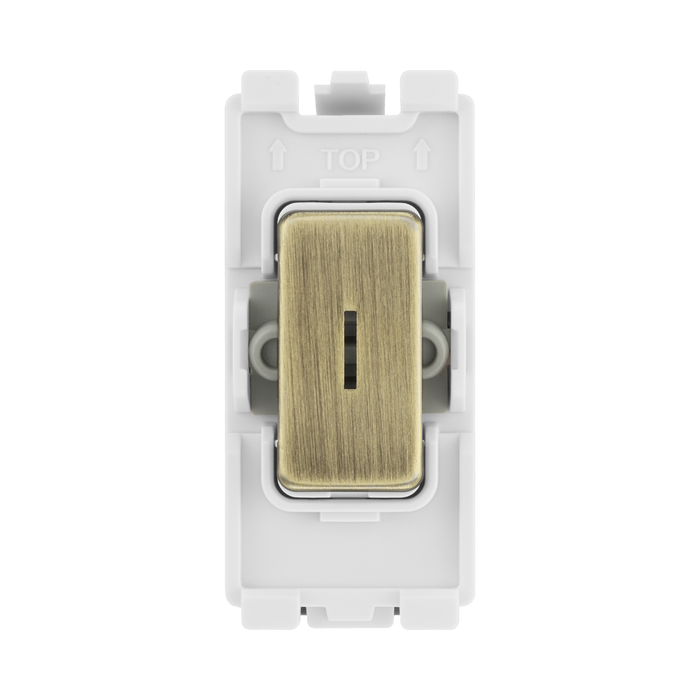 BG Antique Brass 20A Double Pole Grid Key Switch RAB30KY – product view 1