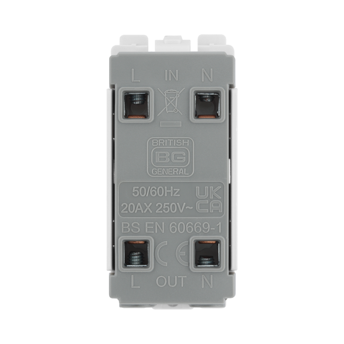 BG Antique Brass 20A Double Pole Grid Key Switch RAB30KY – product view 3