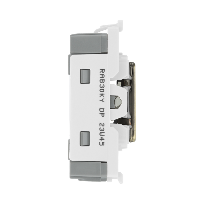 BG Antique Brass 20A Double Pole Grid Key Switch RAB30KY – product view 4
