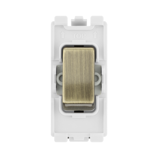 BG Antique Brass 20A Double Pole Grid Switch RAB30 – product view 1