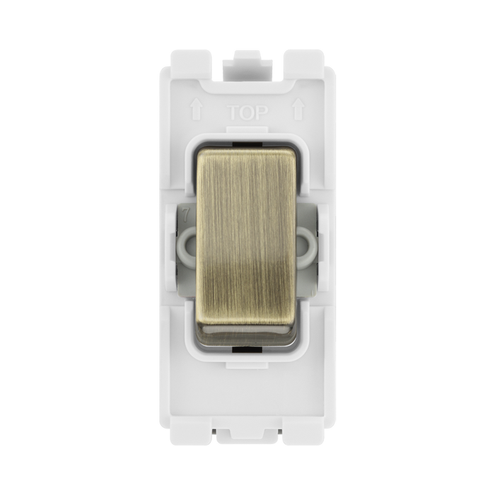 BG Antique Brass 20A Double Pole Grid Switch RAB30 – product view 1