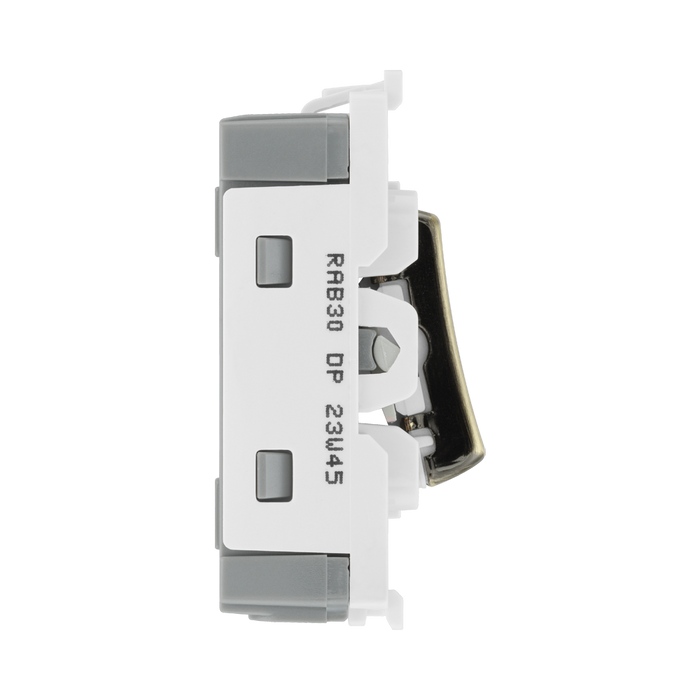 BG Antique Brass 20A Double Pole Grid Switch RAB30 – product view 3
