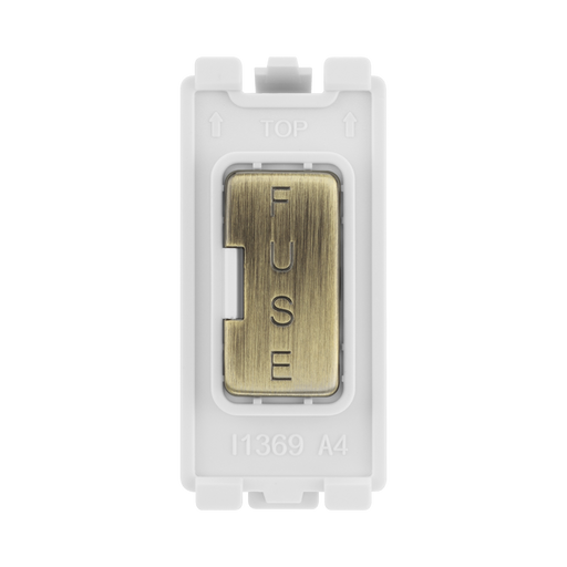 BG Antique Brass 13 Amp Fuse Carrier Grid Module RABFUSE – product view 1
