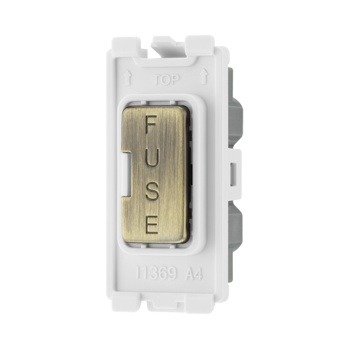 BG Antique Brass 13 Amp Fuse Carrier Grid Module RABFUSE – product view 2