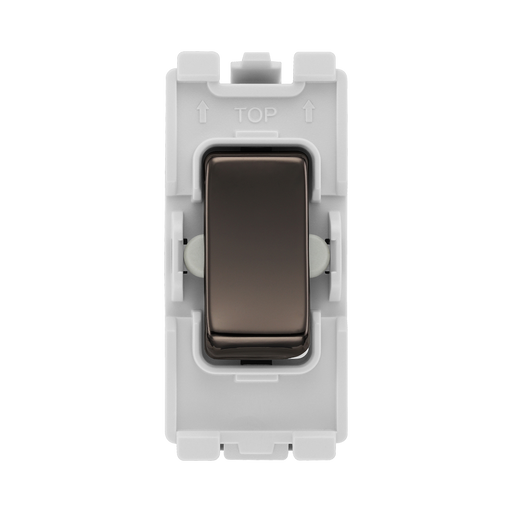 BG Black Nickel 20A 2 Way Single Pole Centre Off Grid Switch RBN12C – product view 1