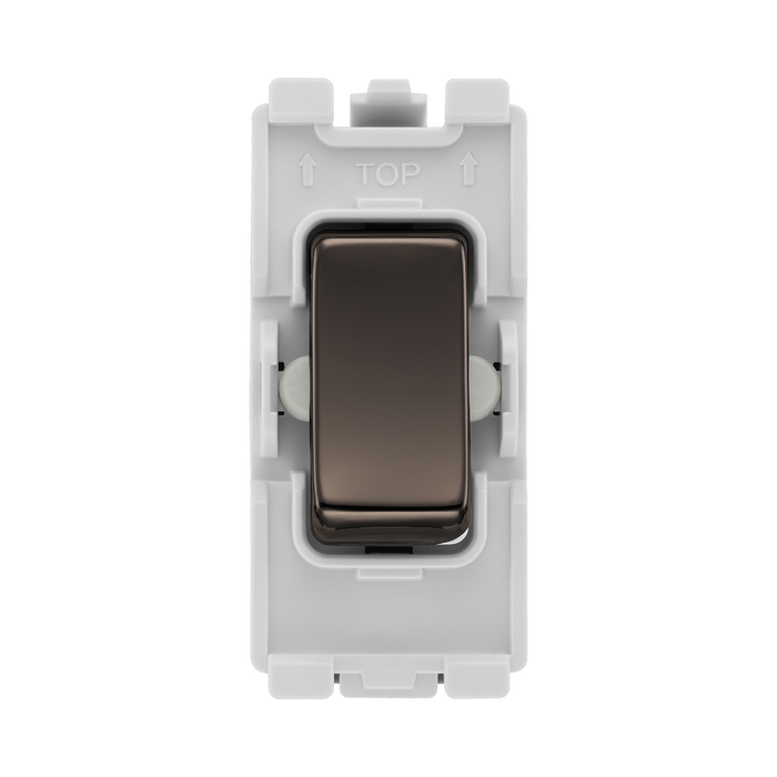BG Black Nickel 20A 2 Way Single Pole Centre Off Grid Switch RBN12C – product view 1