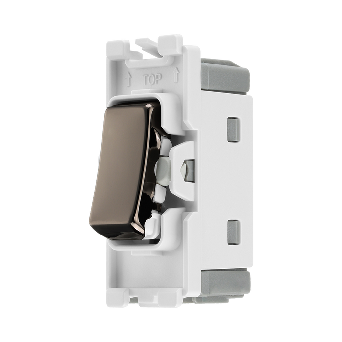BG Black Nickel 20A 2 Way Single Pole Centre Off Grid Switch RBN12C – product view 2