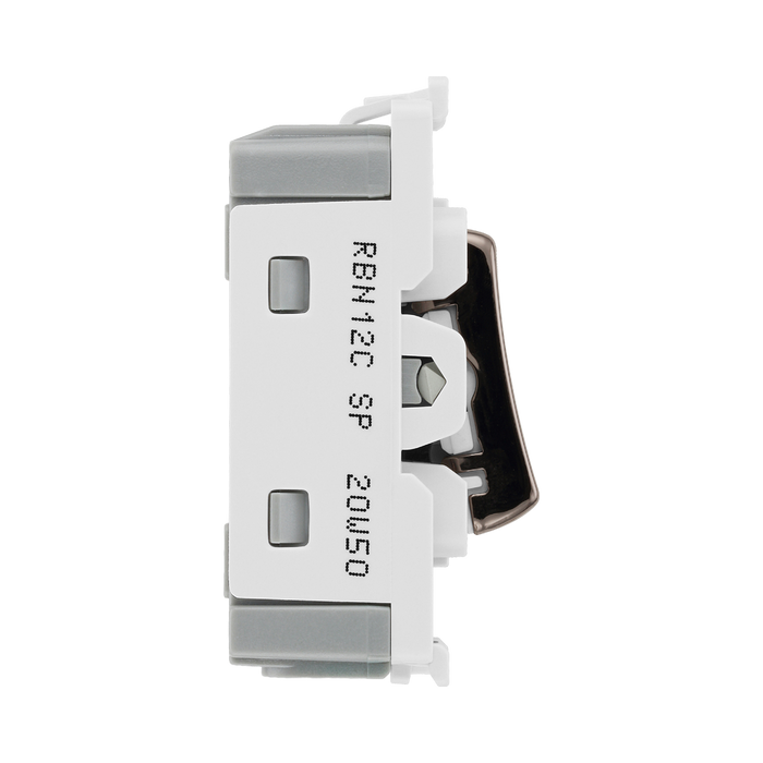 BG Black Nickel 20A 2 Way Single Pole Centre Off Grid Switch RBN12C – product view 4