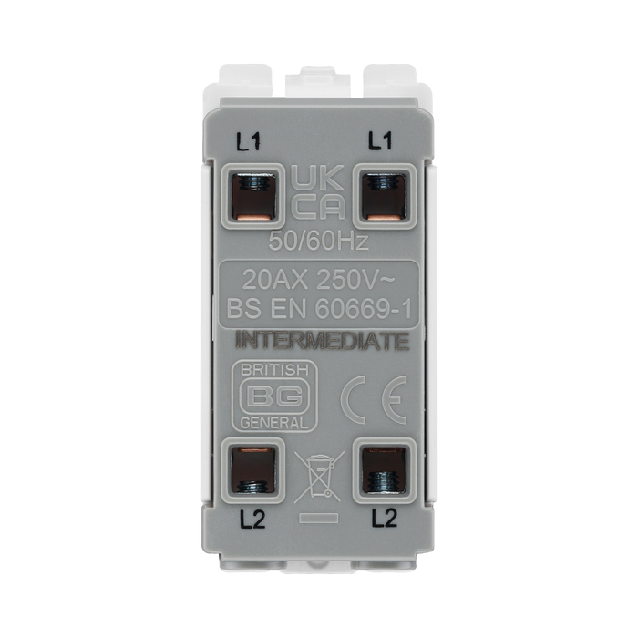BG Black Nickel 20A Intermediate Grid Switch RBN13 – product view 3