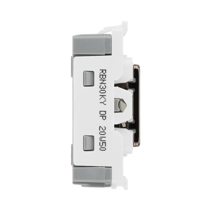 BG Black Nickel 20A Double Pole Grid Key Switch RBN30KY – product view 4