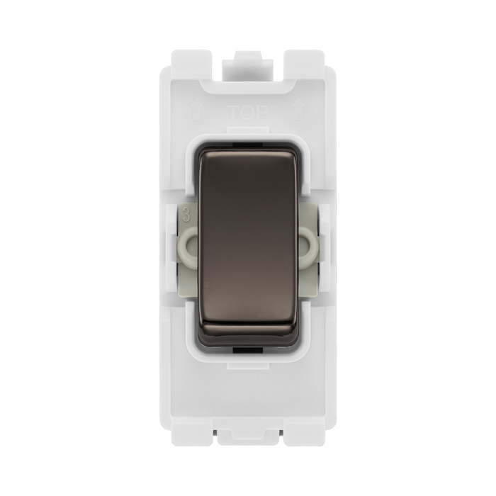 BG Black Nickel 20A Double Pole Grid Switch RBN30 – product view 1
