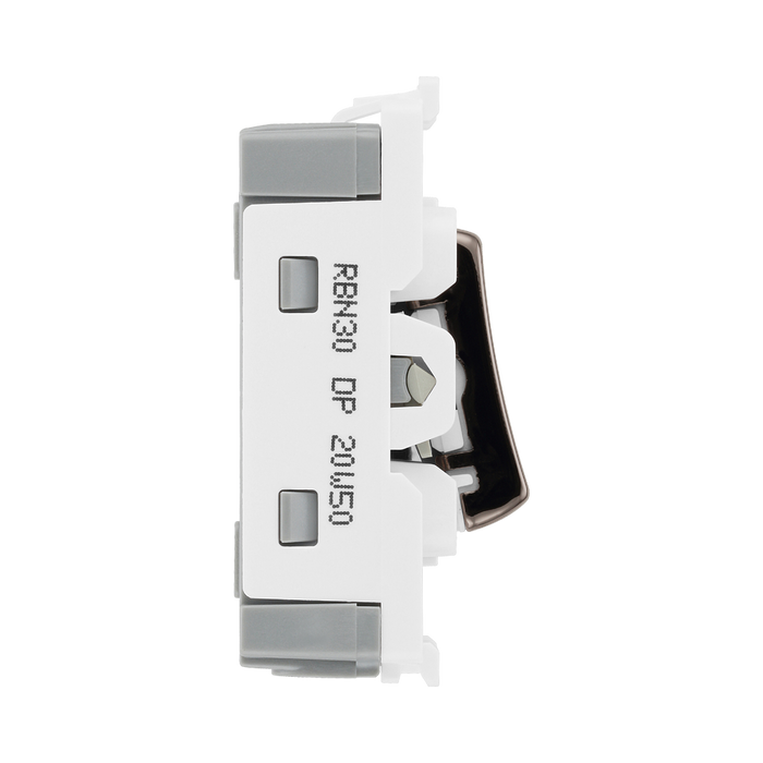 BG Black Nickel 20A Double Pole Grid Switch RBN30 – product view 4