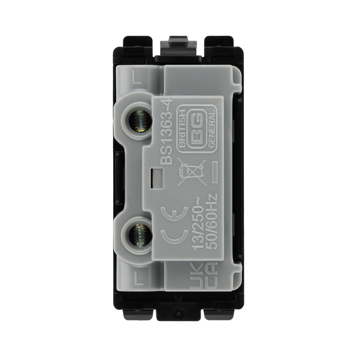 BG Black Nickel 13A Fuse Carrier Grid Module RBNFUSE – product view 3