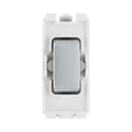 BG Brushed Steel 20A 2 Way Single Pole Centre Off Grid Switch RBS12C – product view 1