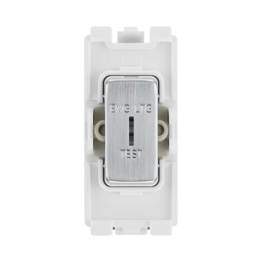 BG Brushed Steel 20A 2 Way Key Grid Switch Printed RBS12EL – product view 1