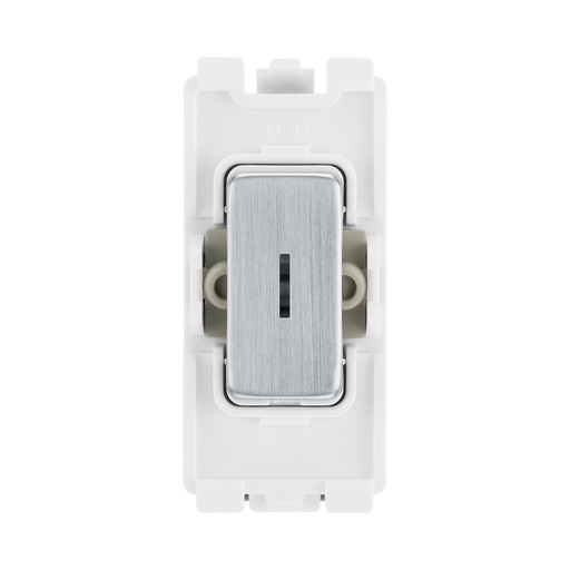 BG Brushed Steel 20A 2 Way Key Grid Switch RBS12KY – product view 1