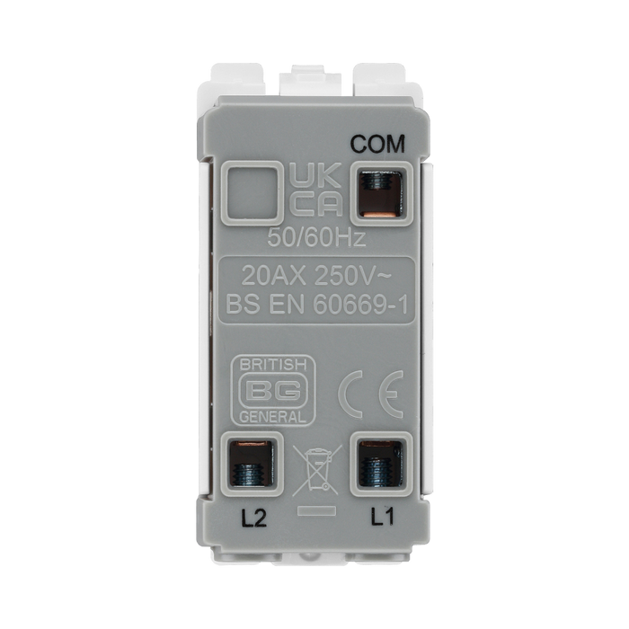 BG Brushed Steel 20A 2 Way Grid Switch RBS12 – product view 3