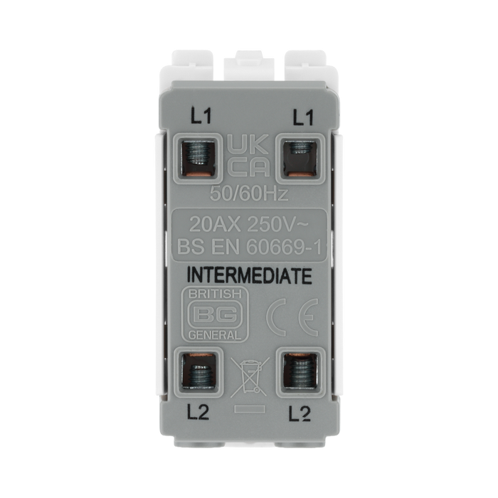 BG Brushed Steel 20A Intermediate Grid Switch RBS13 – product view 4