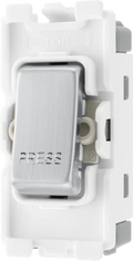 BG Brushed Steel 20A Retractive Grid Switch  RBS14