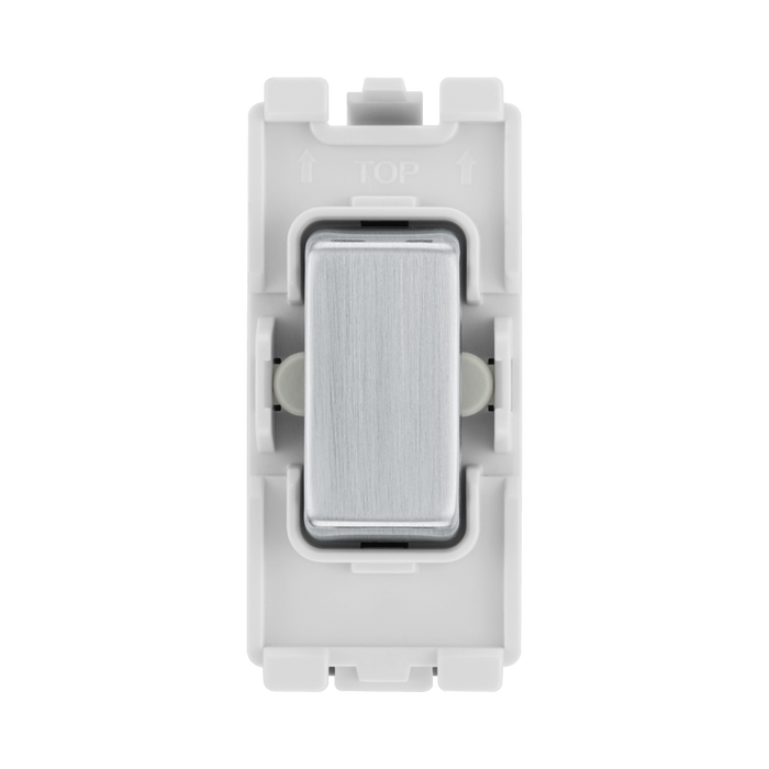BG Brushed Steel 20A Centre Off Retractive Grid Switch RBS14C – product view 1