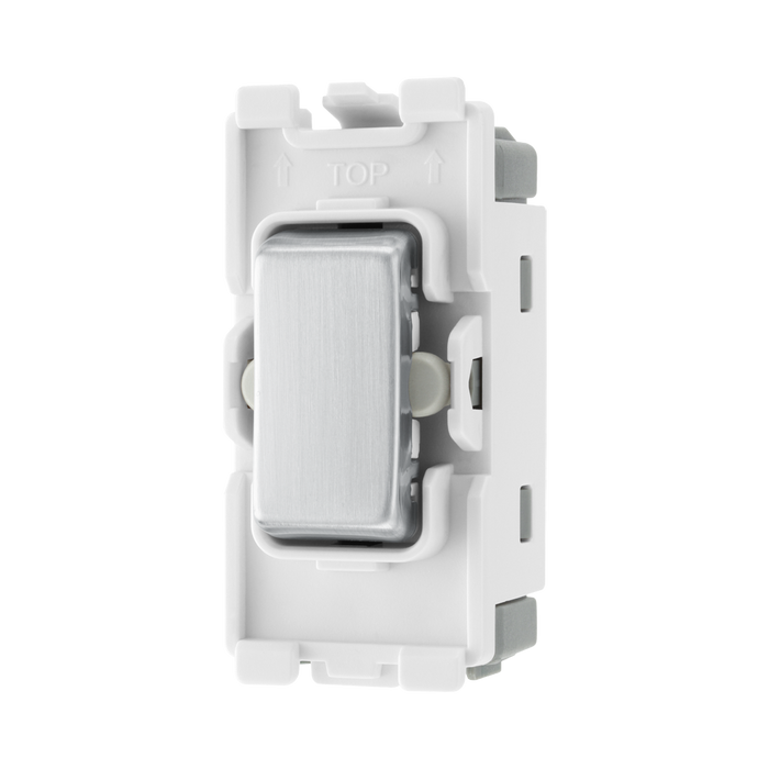 BG Brushed Steel 20A Centre Off Retractive Grid Switch RBS14C – product view 2
