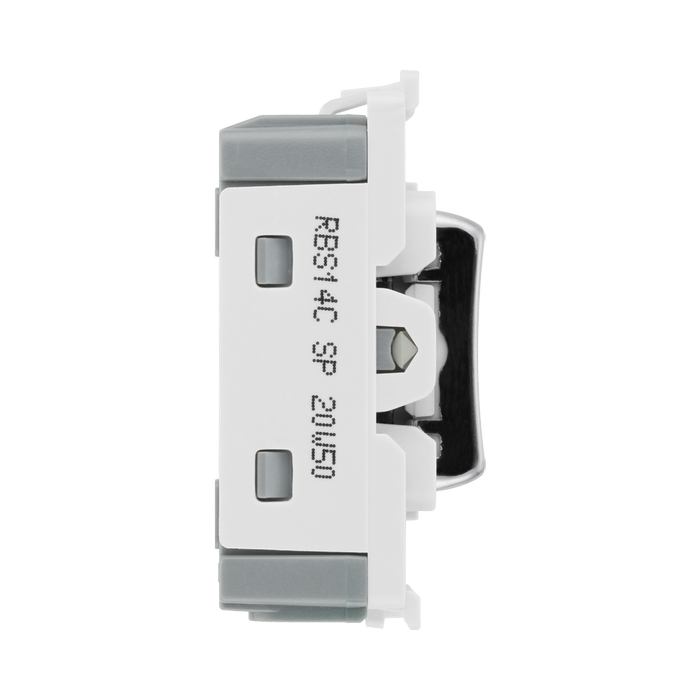 BG Brushed Steel 20A Centre Off Retractive Grid Switch RBS14C – product view 4