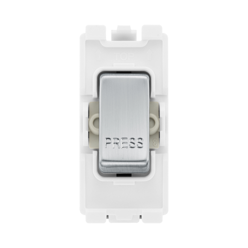 BG Brushed Steel 20A Retractive Grid Switch  RBS14 – product view 1