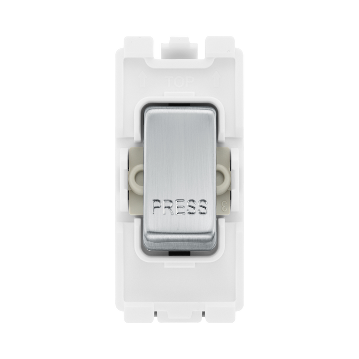 BG Brushed Steel 20A Retractive Grid Switch  RBS14 – product view 1