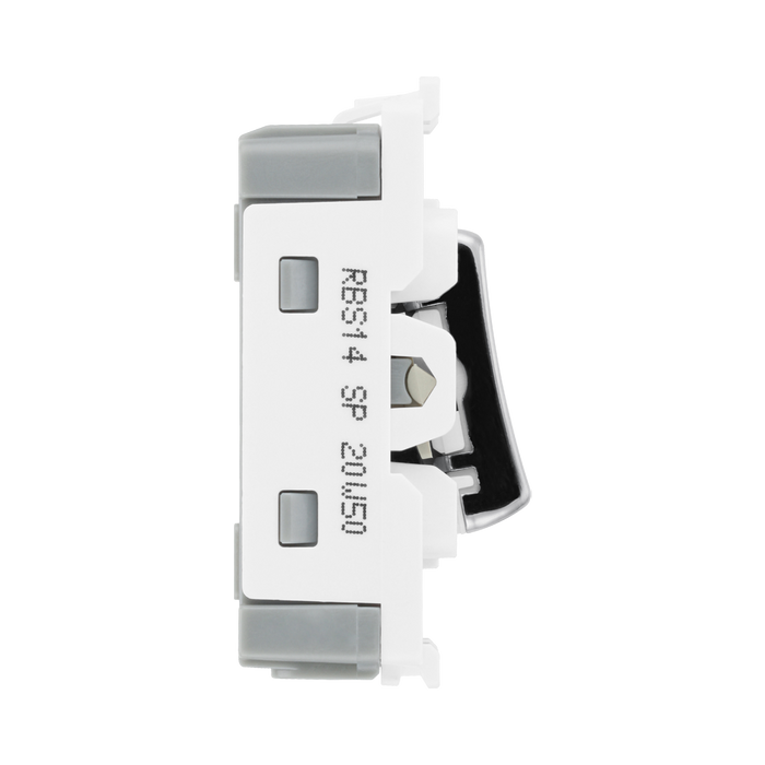 BG Brushed Steel 20A Retractive Grid Switch  RBS14 – product view 4