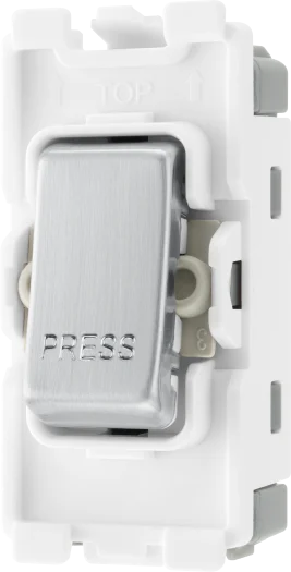 BG Brushed Steel 20A Retractive Grid Switch  RBS14