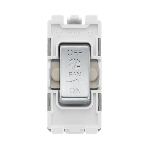 BG Brushed Steel 10A 3 Pole Fan Isolator Grid Switch RBS15 – product view 1