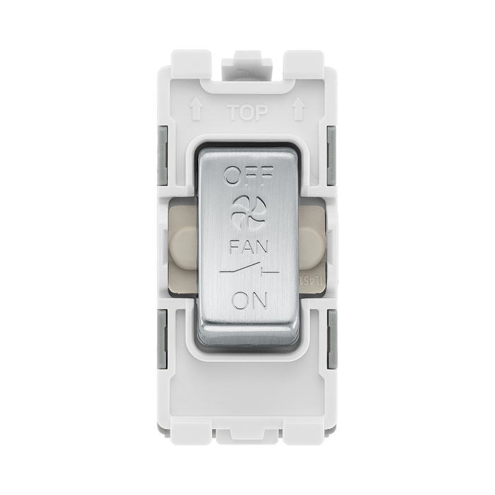 BG Brushed Steel 10A 3 Pole Fan Isolator Grid Switch RBS15 – product view 1
