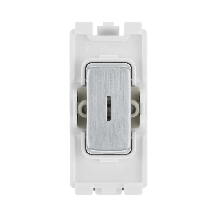 BG Brushed Steel 20A Double Pole Grid Key Switch RBS30KY – product view 1