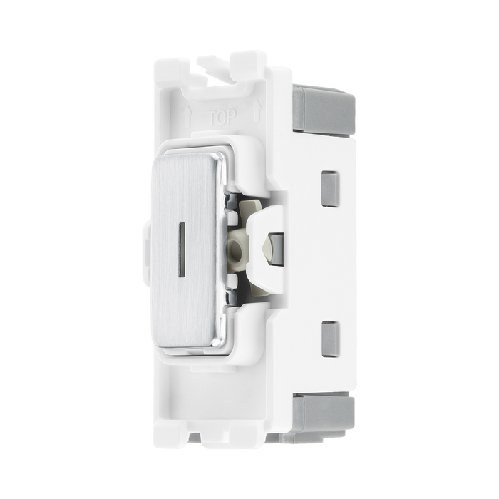 BG Brushed Steel 20A Double Pole Grid Key Switch RBS30KY – product view 2