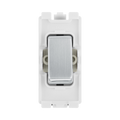 BG Brushed Steel 20A Double Pole Grid Switch RBS30 – product view 1