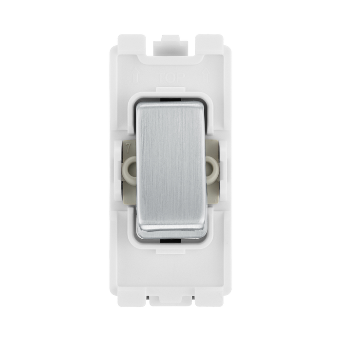 BG Brushed Steel 20A Double Pole Grid Switch RBS30 – product view 1