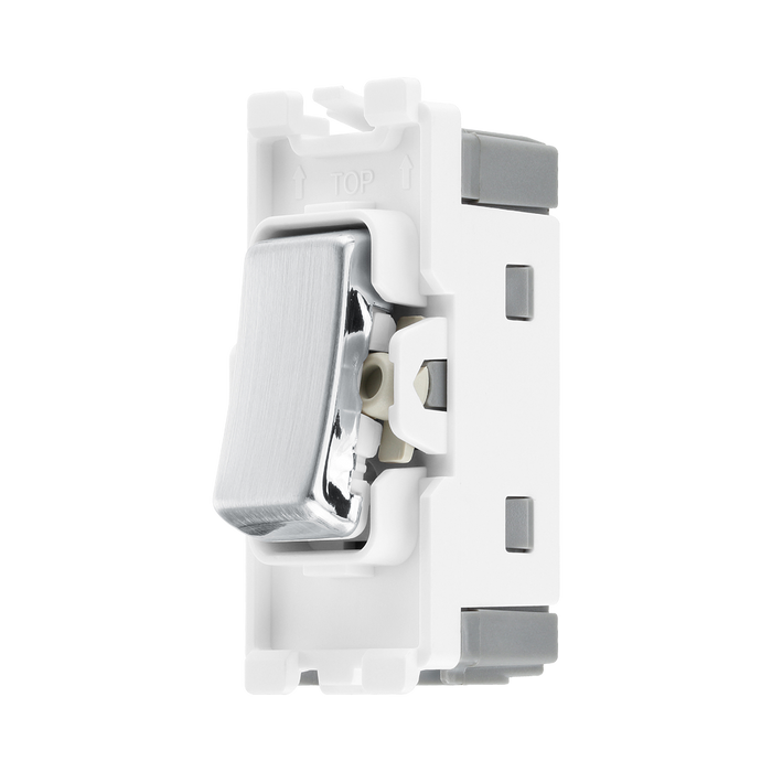 BG Brushed Steel 20A Double Pole Grid Switch RBS30 – product view 2