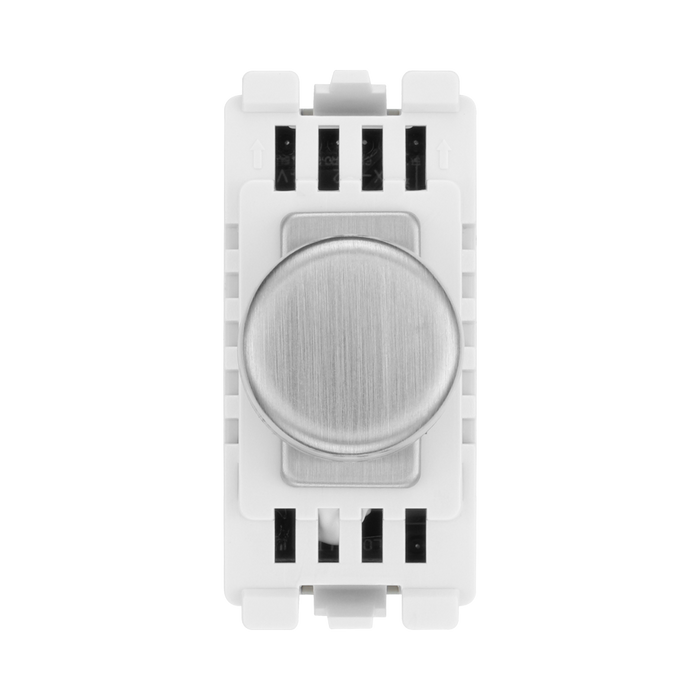 BG Brushed Steel Dimmer Grid Switch RBSDLT – product view 1