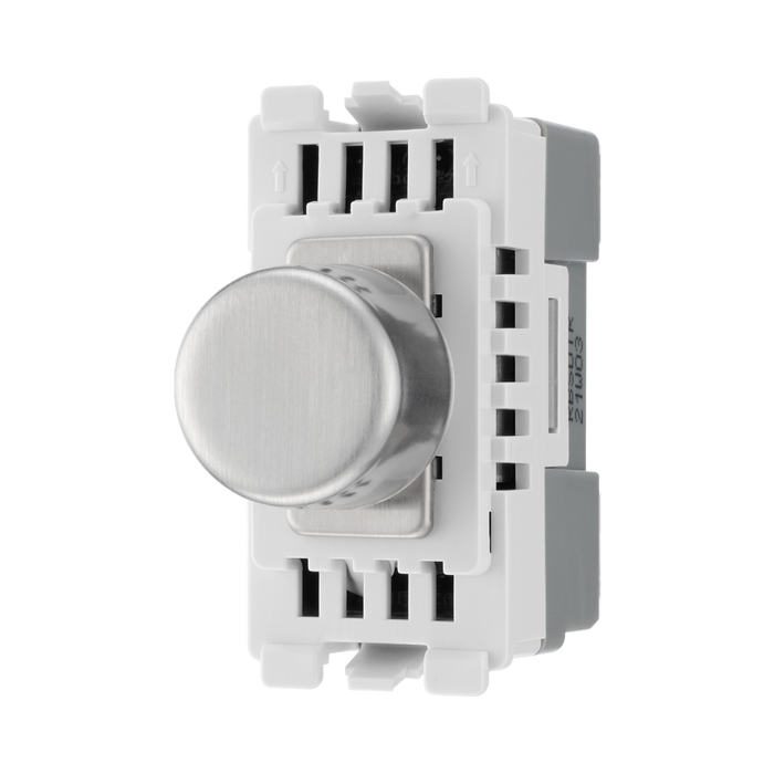 BG Brushed Steel Dimmer Grid Switch RBSDLT – product view 2
